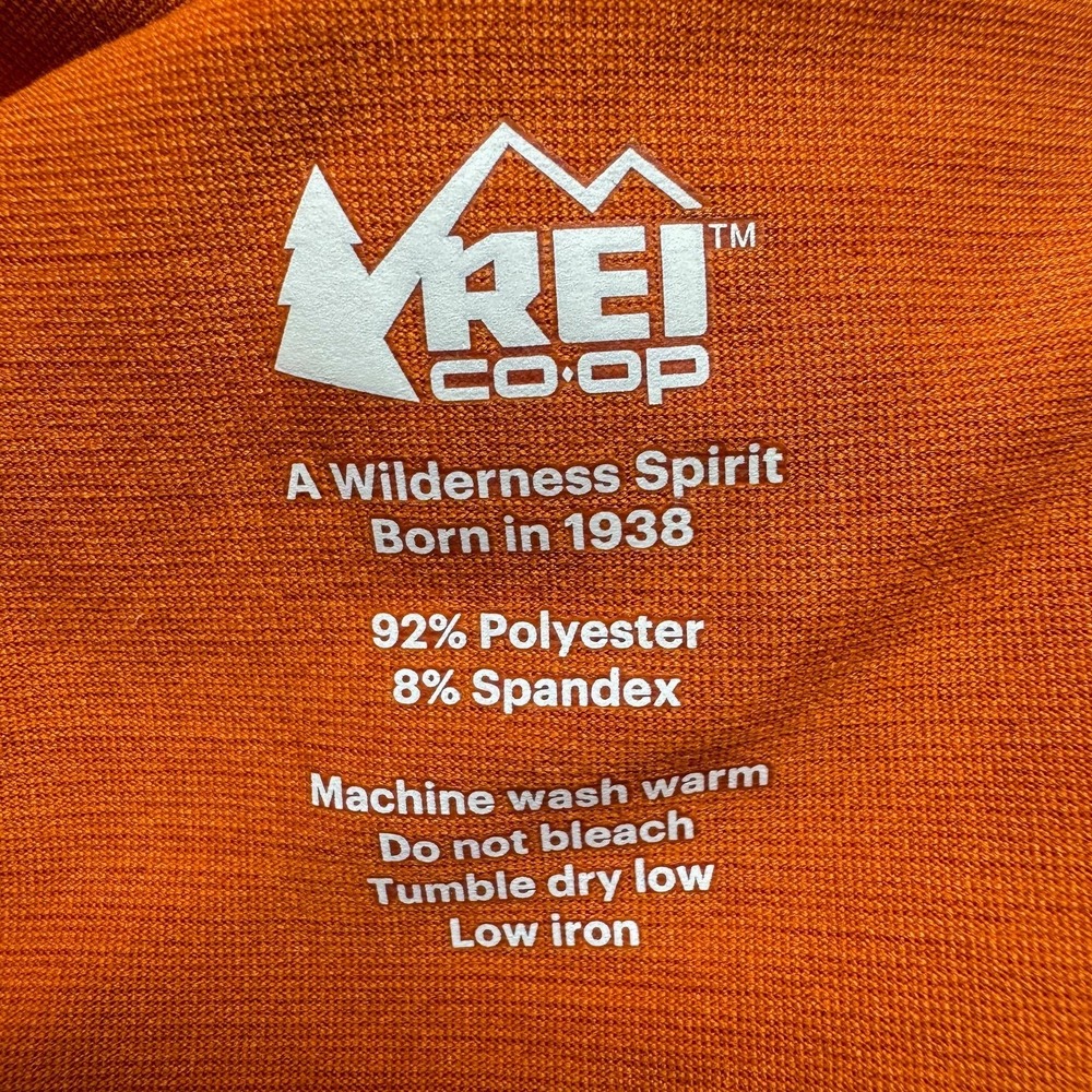 REI Co-op Pullover Mens Large‎ Tall Orange 1/4 Zip Lightweight Hiking Running - Picture 7 of 10
